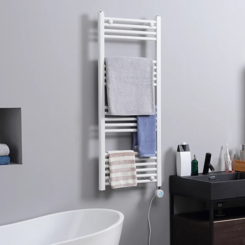 HOMCOM Badezimmerheizung, 24/7-Programmierung, 4 Modi, Überhitzungsschutz, 50 cm x 129 cm, Weiß