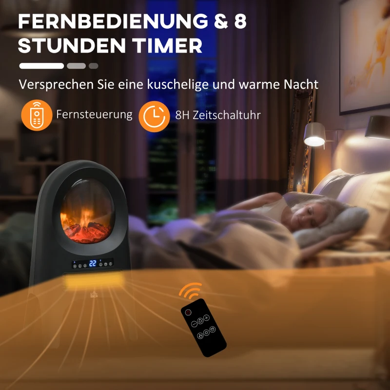 HOMCOM 3 standen 2000 W keramische ventilatorkachel met oververhittings- en kantelbeveiliging