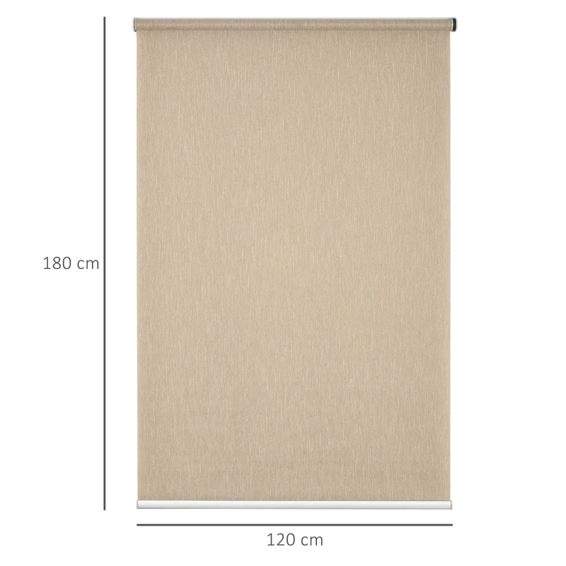 HOMCOM WiFi Smart Roller Blinds Work with TUYA App, Window Shade with Rechargeable Battery, Electric Shades Blind Easy Fit Home Office Living Room Bathroom Kitchen, Brown, 120cm x 180cm