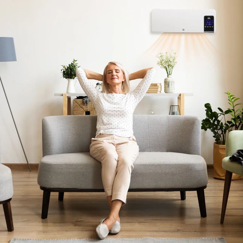 Homcom incalzitor Electric de Perete – 1000/2000W, Timer & Oscilatie