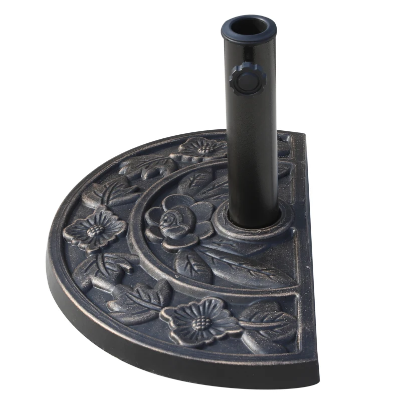 Outsunny Halfronde zonneschermstandaard zonneschermvoet schermvoet hars 50 x 31 x 32 cm 9 kg