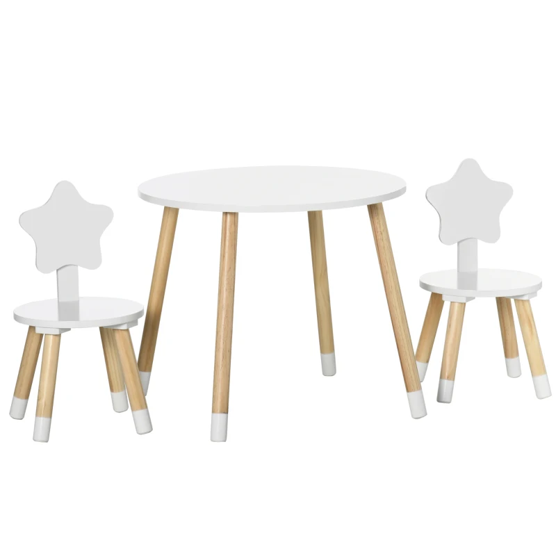 HOMCOM Ensemble de table et chaises pour enfant set 1 table ronde et 2 ...