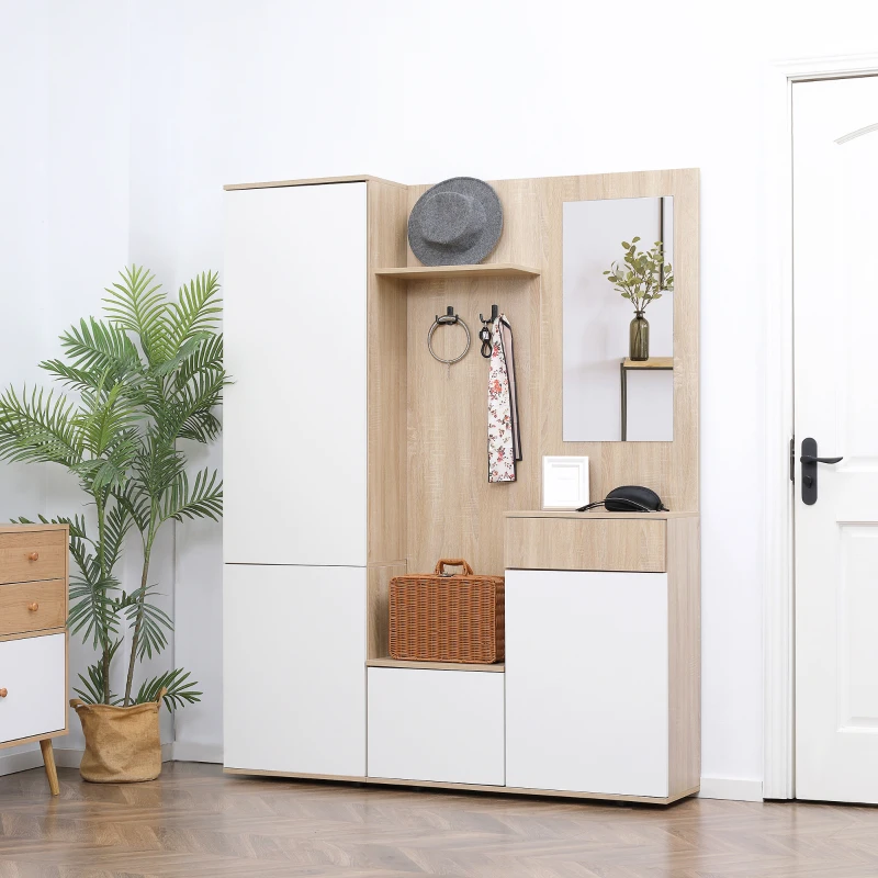 Homcom Organizator Intrare cu Oglinda(m-2)