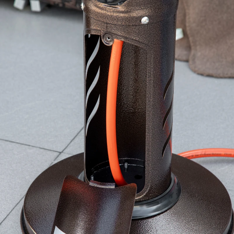 Outsunny 4KW Gas Patio Heater with Tip-over Protection, Outdoor Heater with Piezo Ignition, Adjustable Heat, Regulator and Hose for Garden, Outdoors, Brown