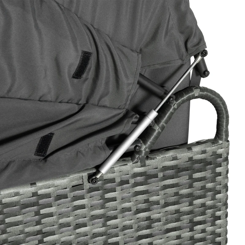 poly-rotan loungeset loungegroep met zonnedak inklapbaar dak zonne-eiland