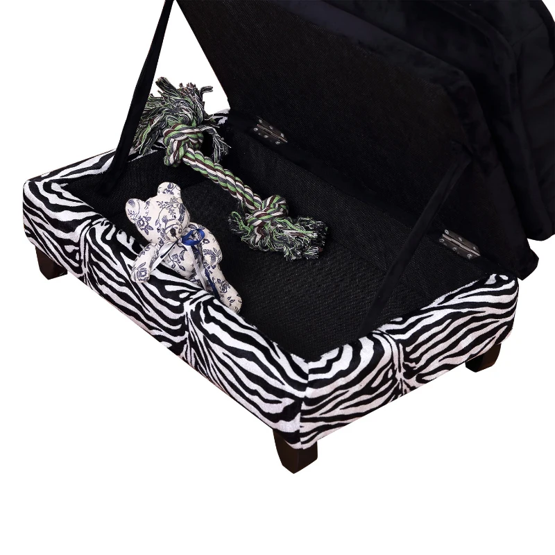 PawHut hondenbank hondenzetel met opbergruimte katten sofa hondenbed huisdier met kussen