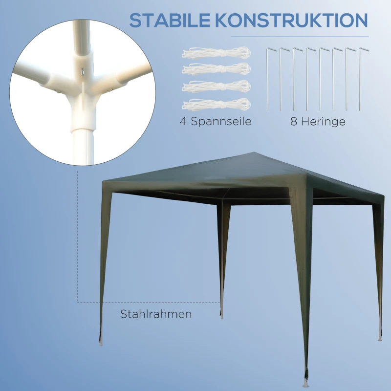 Partytent voor in de tuin paviljoen partytent feesttent tuintent tent 2 kleuren 3 x 3 m