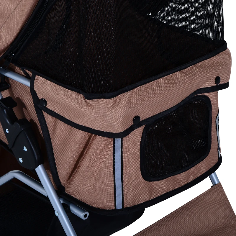 Wózek dla psa kota spacerowy transporter brązowy PawHut