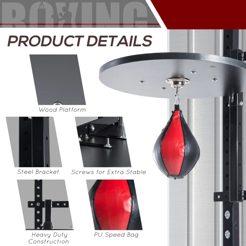 Homcom Platforma Box cu Speed Ball Ø21 cm – Punchball pentru Antrenament
