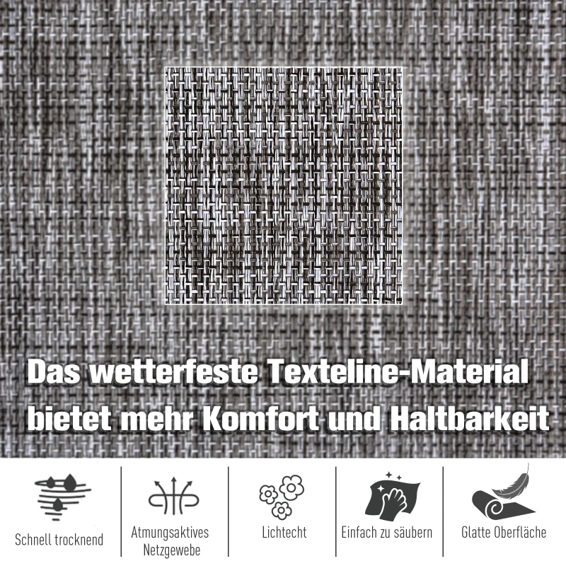 Outsunny leżak bujany ogrodowy oparcie z regulacją podgłówek tekstylina