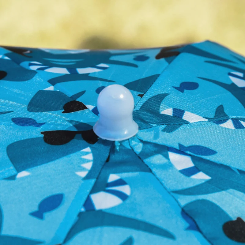 Outsunny Kinder campingstoel met parasol strandstoel opvouwbaar voor 1-3 jaar blauw