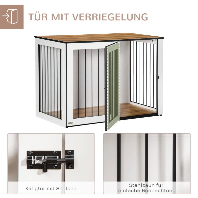 PawHut Hondenbench, 1 deur, voor kleine en middelgrote honden(m-5)