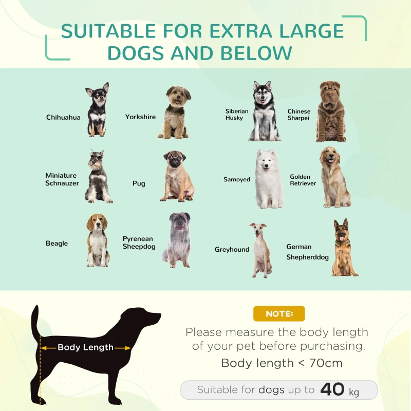 PawHut Saltea pentru caini pentru spatii interioare si exterioare Capacitate de pana la 32kg cu material care permite trecerea aerului 130x90x20cm negru