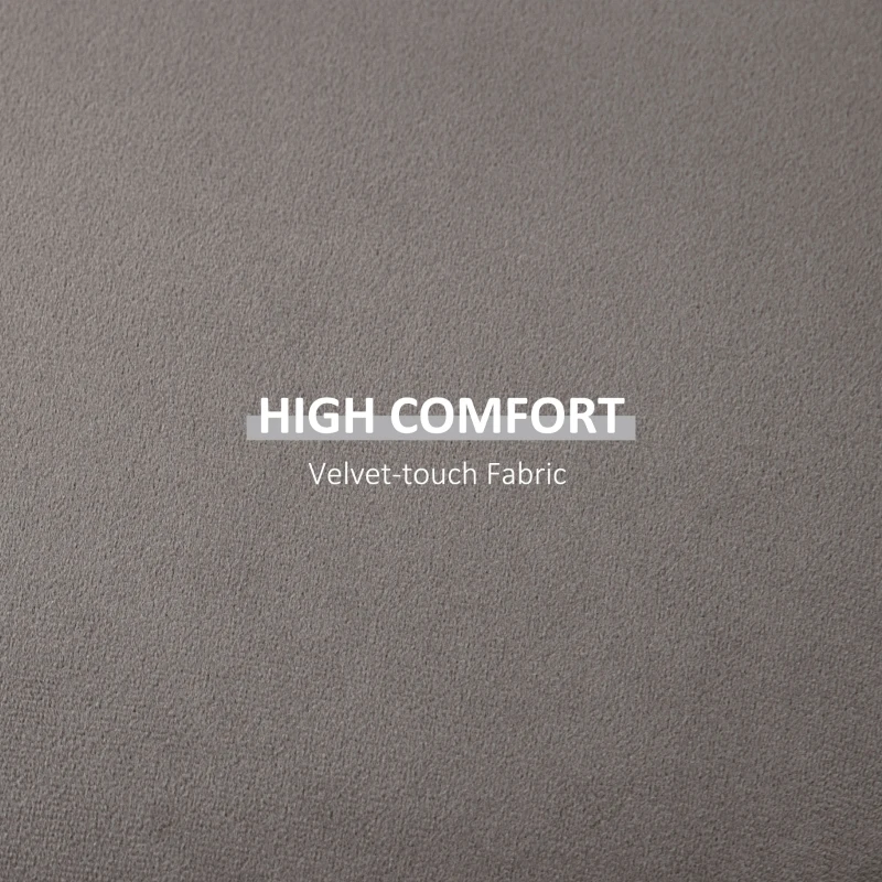 HOMCOM Otomana rotunda cu tava superioara, taburet din material textil cu atingere catifea, masuta de cafea mica cu depozitare pentru sufragerie, dormitor, gri inchis