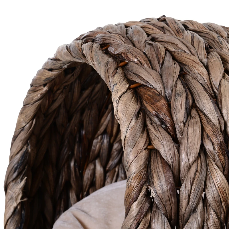 Pawhut Cusca pentru Pisici Ridicata cu Perna, Material Natural 42x33x52cm