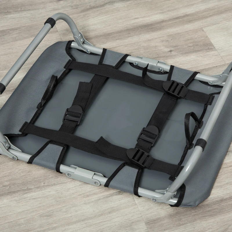 PawHut Patut pentru Caini Pliabil din Otel si Material Oxford pentru Interior si Exterior 59x46x15cm Gri