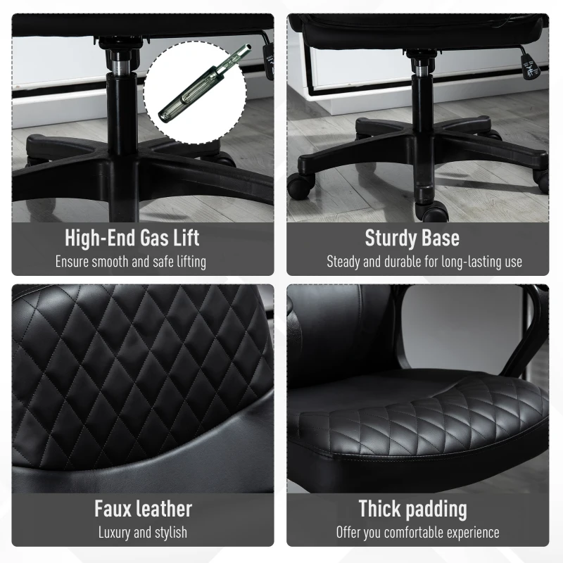 Vinsetto scaun cu masaj, imitatie piele, 59x63x92-101cm