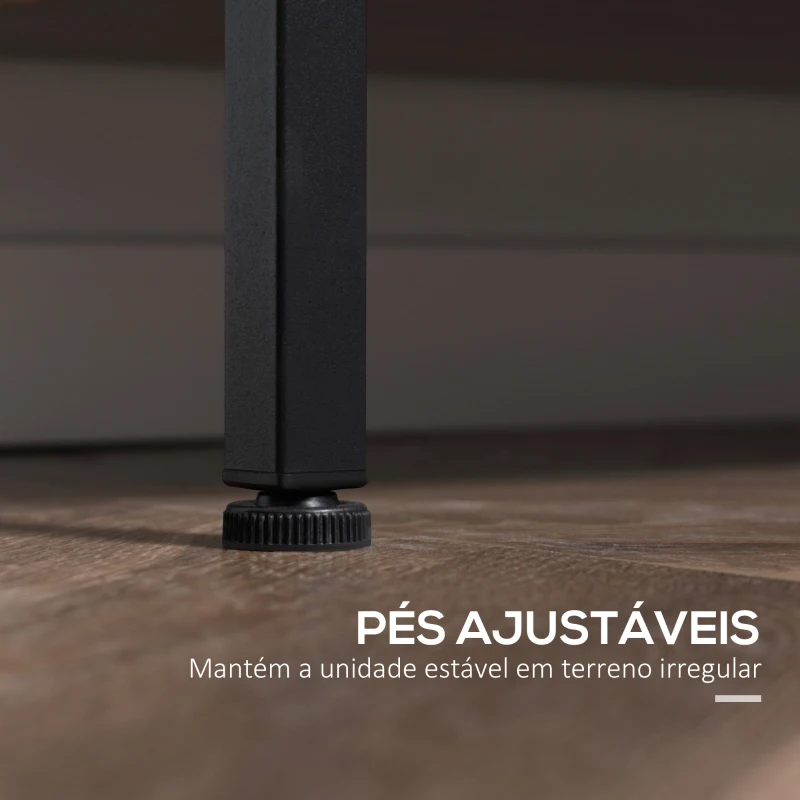 HOMCOM Estante Estilo Industrial de 4 Níveis Estante de Madeira com 7 Compartimentos 74x30x155cm Marrom Rústico