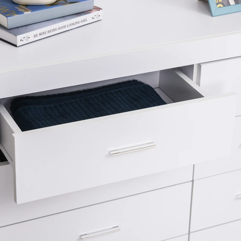 HOMCOM Comoda pentru Casa si Birou in Lemn, Alb, 90x35x73cm(m-6)
