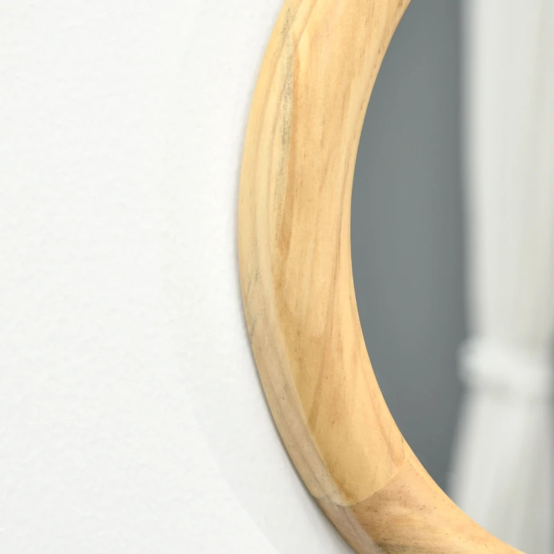 HOMCOM Lot de 3 Miroir Rond Miroir mural avec Cadre en Bois pour Chambre, Salle de Bain Ø 25,4 cm 35,6 cm et 45,7 cm