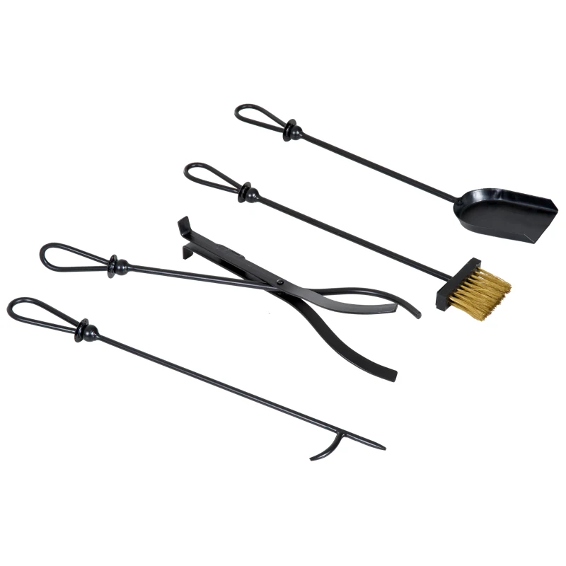 HOMCOM® STOJAK NA DREWNO KOMINKOWE REGAŁ Z NARZĘDZIAMI Czarny