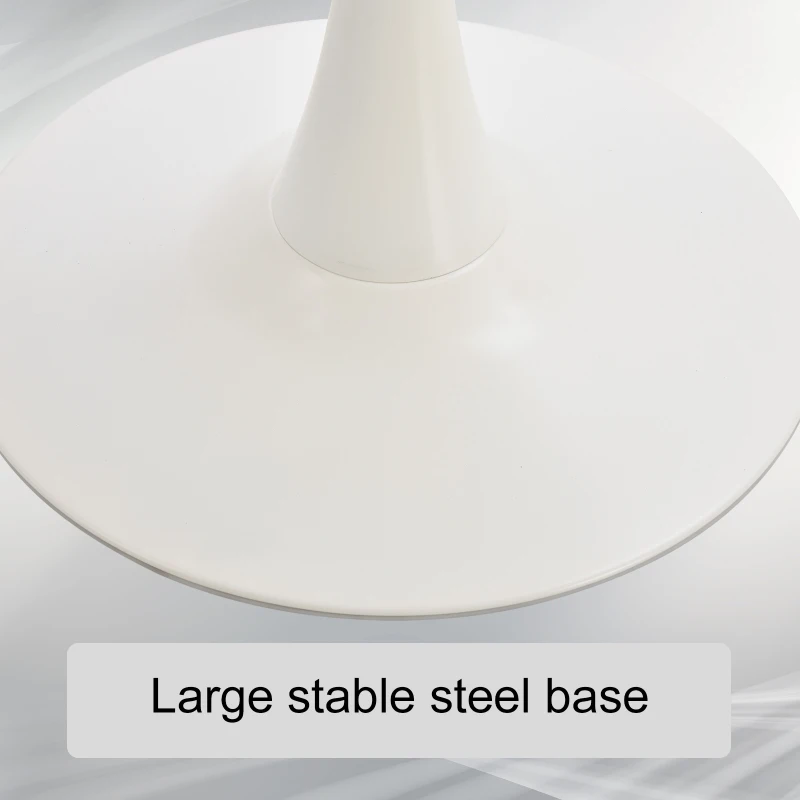 HOMCOM Masa de Cocktail Rotunda Minimal cu Baza din Metal Alb D70 x 73 cm