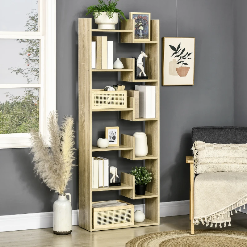 HOMCOM Bibliothèque étagère à 6 niveaux meuble de rangement cloison séparateur design moderne 11 étagères ouvertes hauteur 162,6 cm - MDF