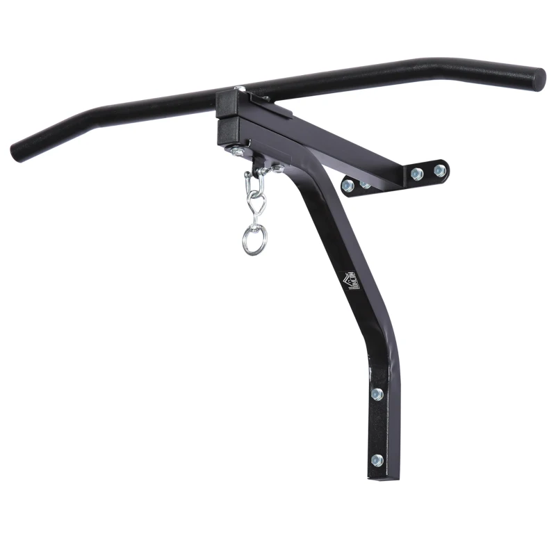 Homcom Suport pentru Sac de Box Bara Pull Up pentru Ridicare Maxim 130kg in Otel Negru 93x47x51cm