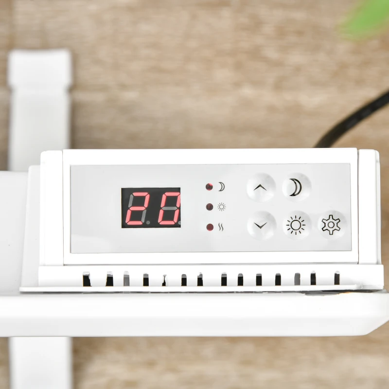 HOMCOM Radiateur électrique convecteur mural 1800 W avec thermostat - panneau LED - 87 x 23,5 x 45,5 cm - blanc