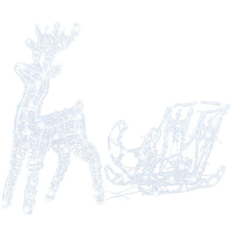 Outsunny Renne et traineau lumineux décoration de Noël 120 LED -  90 x 30 x 60 cm