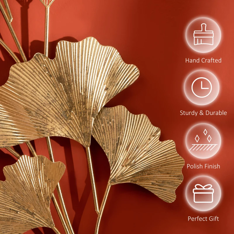 Homcom Decoratiune Perete 3D – Frunze Gingko Moderne