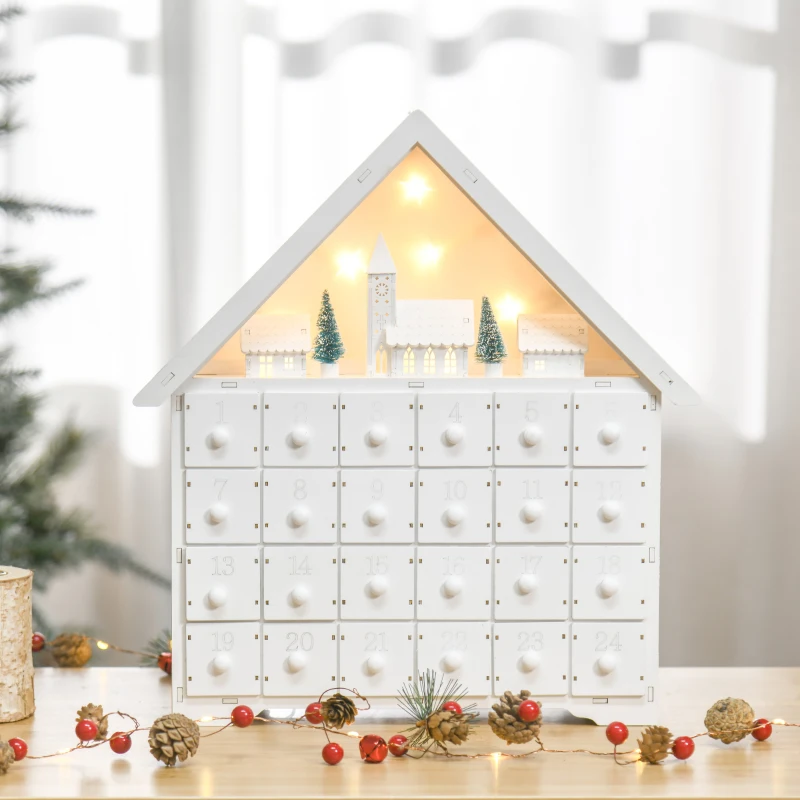 HOMCOM adventskalender 39 cm x 9 cm x 42 cm