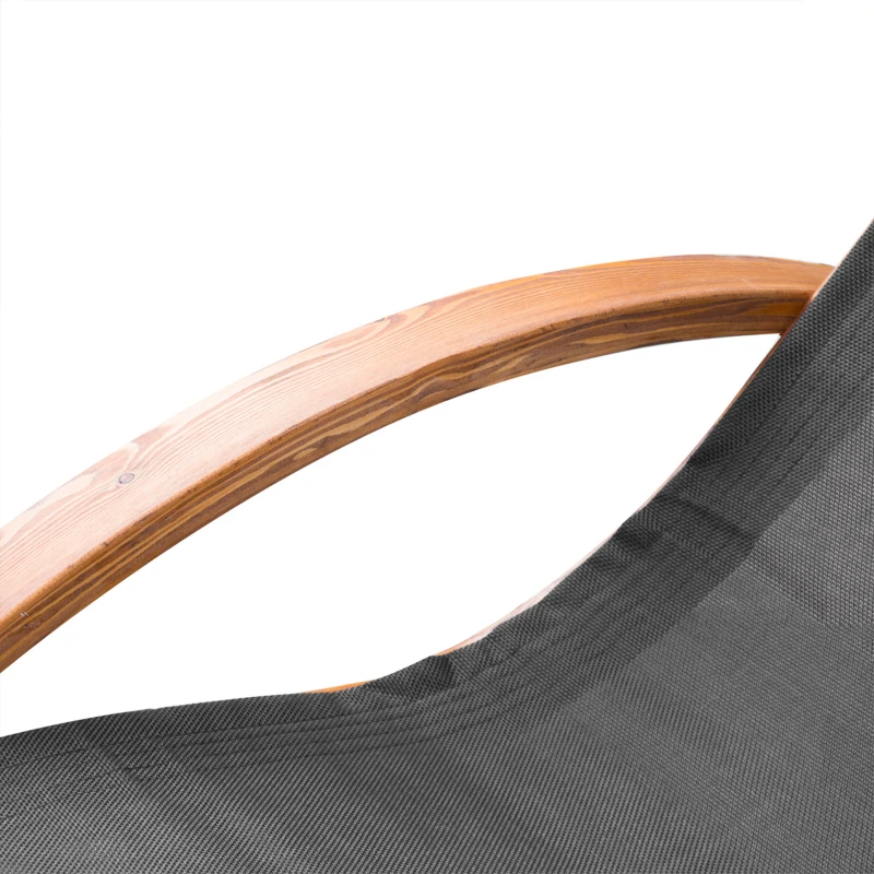 Outsunny Lettino Prendisole Chaise Longue con Poggiatesta in Legno e Tessuto a Rete, 165x72x86cm