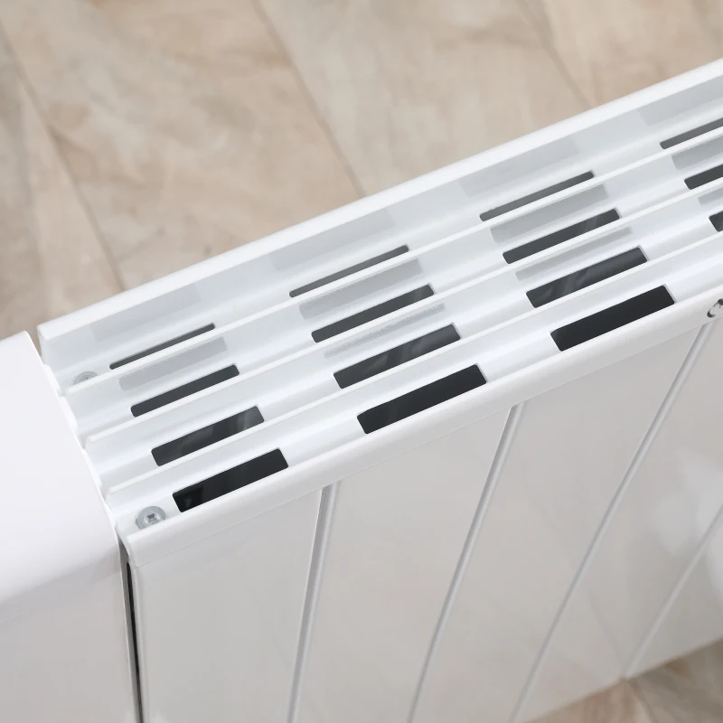 HOMCOM Aquecedor Elétrico 1500W Aquecedor Convector com Ecrã LCD 4 Modos Termostato Temporizador e 4 Rodas 67x31x68cm Branco