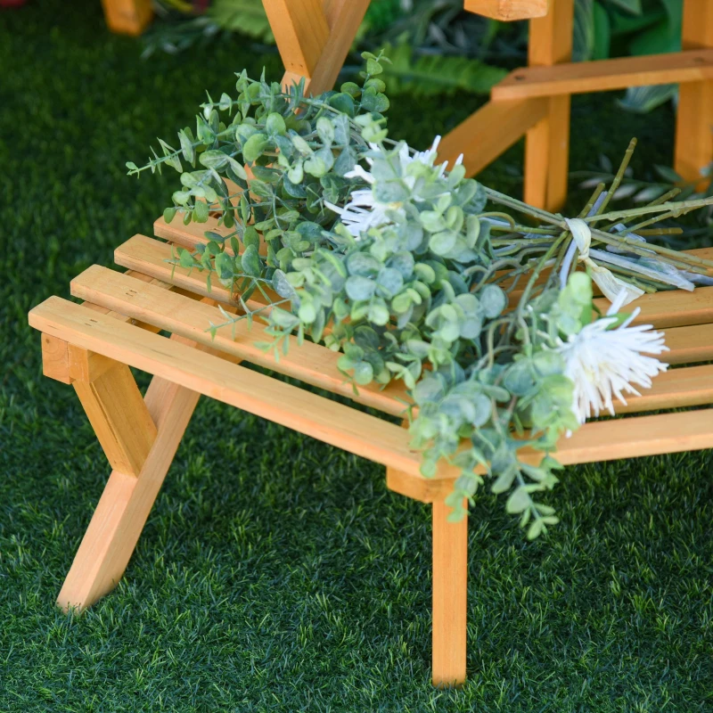 Outsunny Scaletta Portavasi in Legno Angolare con 3 Mensole, 96x64x61cm