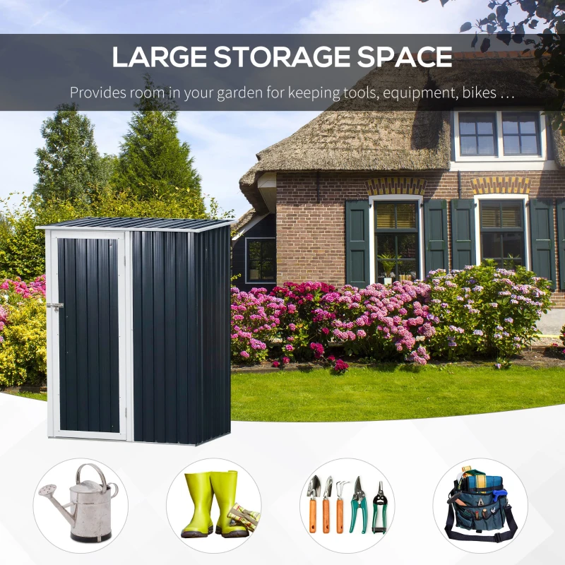 Outsunny Cabana Unelte din Otel Impermeabil 143cm x 89cm x 186cm Gri
