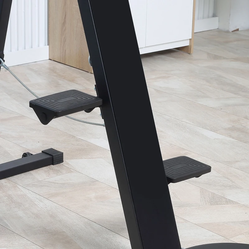 HOMCOM Vertical Climber con Monitor LCD e Altezza Regolabile, Arrampicatore in Acciaio e ABS, 100x60x175-195 cm, Nero