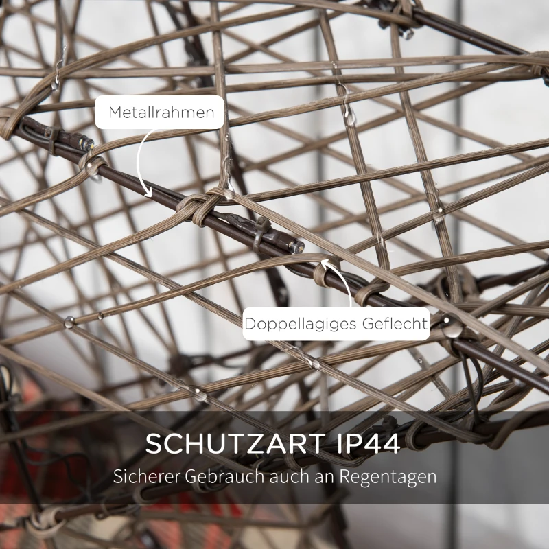 Outsunny Weihnachtsbeleuchtung, Set aus 2 Weihnachssternen, 160 LEDs, wetterfest, Metall, 80 x 30 x 80cm