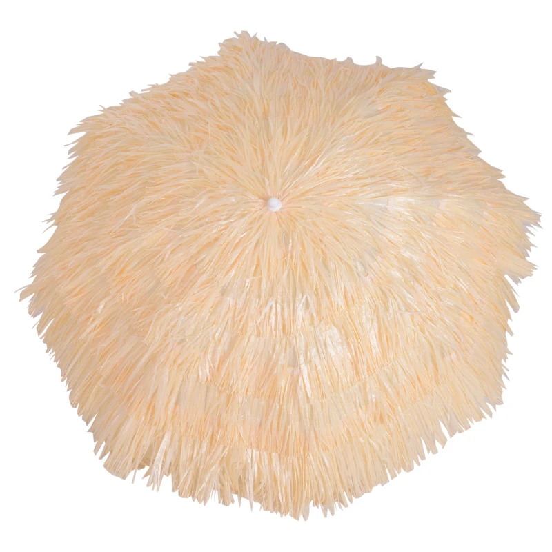 Outsunny Ombrellone da Spiaggia a 8 Stecche con Palo Inclinabile, in Poliestere e Metallo, 1.6x2 m, Beige