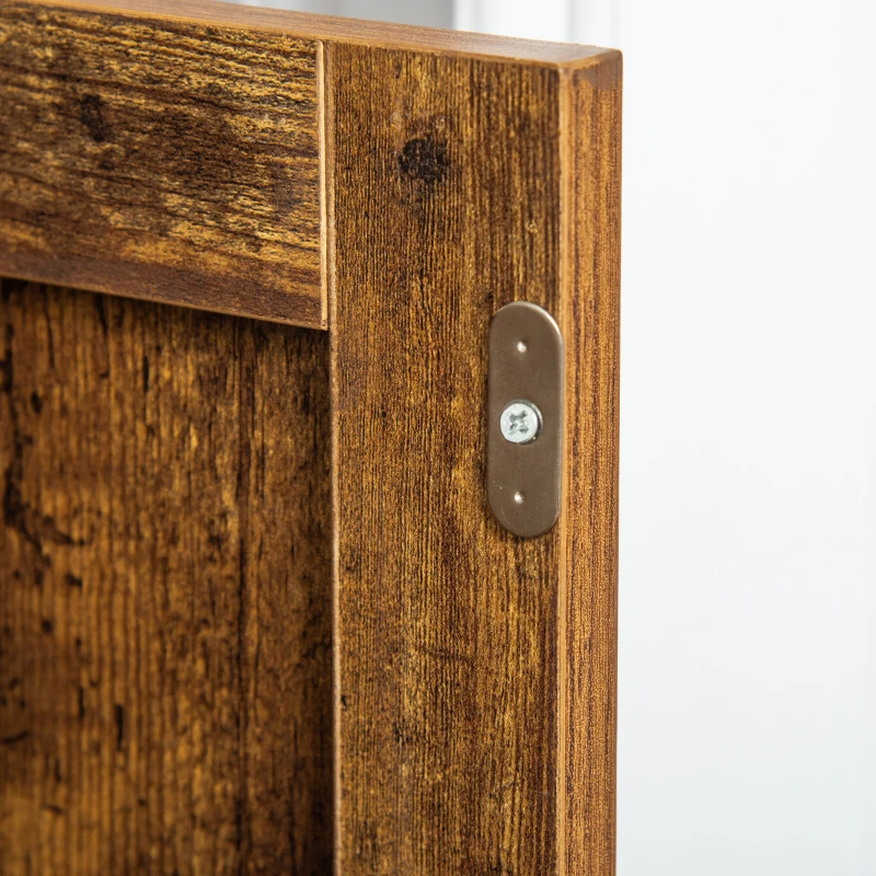 HOMCOM Wózek kuchenny 1 Styl przemysłowy 1 Regał 1 Szafa 4 Rolki 90 cm x 40 cm x 90 cm Czarny + Brąz