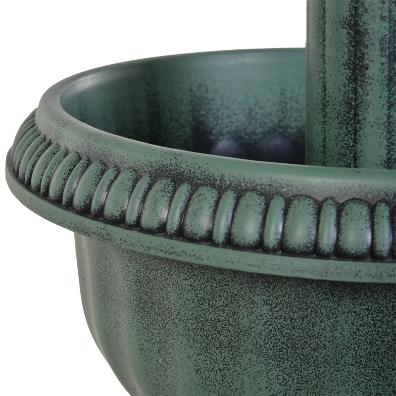 Outsunny Fioriera su 3 Livelli con Forma a Fontana, Design Vintage e Salvaspazio, Colore: Verde Antico, Ф43 x 98.5 cm
