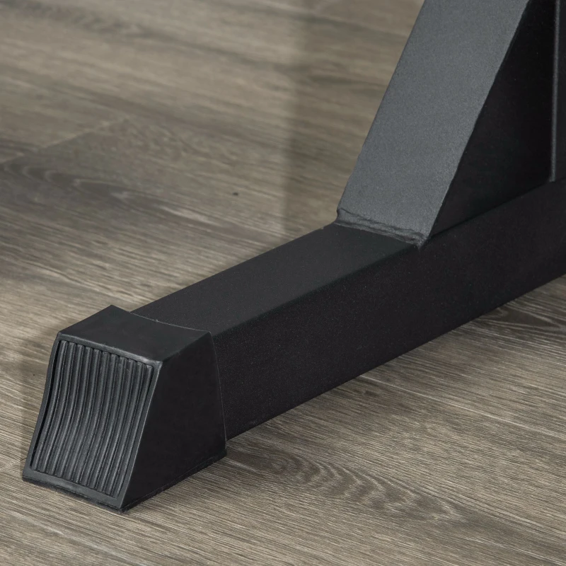 HOMCOM Porta Bilanciere Multiuso per Barre, Manubri e Dischi Pesi in Acciaio, 100x55x102cm, Nero