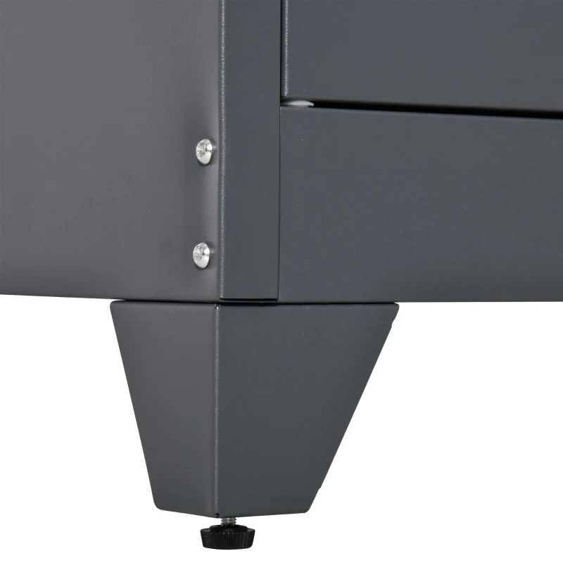 HOMCOM Mobiletto Multiuso 2 Ante Stile Industriale in Metallo per Casa e Garage, 75x33x110cm, Grigio