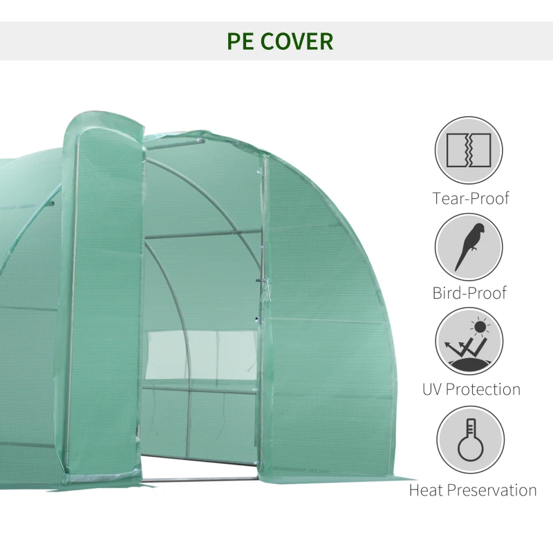 Outsunny Sera de Gradina Tunel pentru Cultivare Plante in PE, 600x300x200cm(m-4)