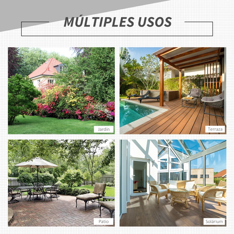 Outsunny Silla Plegable de Ratán con 5 Posiciones Silla Reclinable de Aluminio para Jardín Balcón Terraza Exterior Carga 160 kg 59x68x107 cm Gris