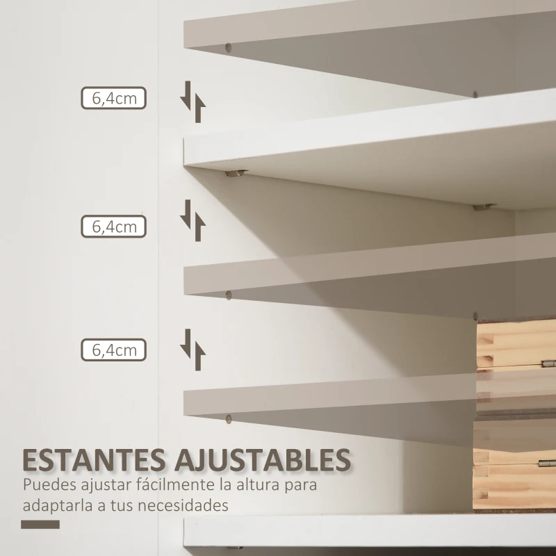 HOMCOM Aparador con Cajón 2 Puertas y Estante Superior para Dormitorio Entrada Pasillo 85x38,5x111,5 cm Blanco