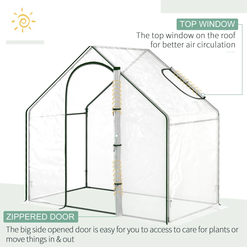 Outsunny sera de gradina, PVC transparent 180x105x165 cm