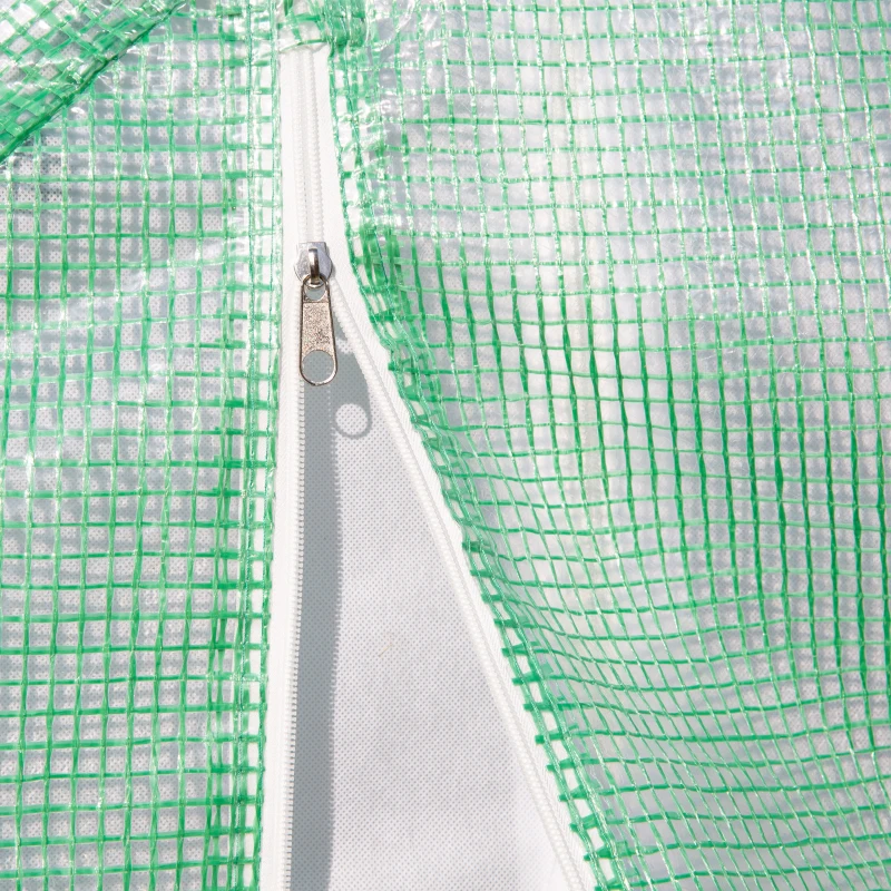 Outsunny Sera Tunel cu Usa si 6 Ferestre, Cadru in otel si Acoperire PE, Verde 300x300x200cm(m-9)