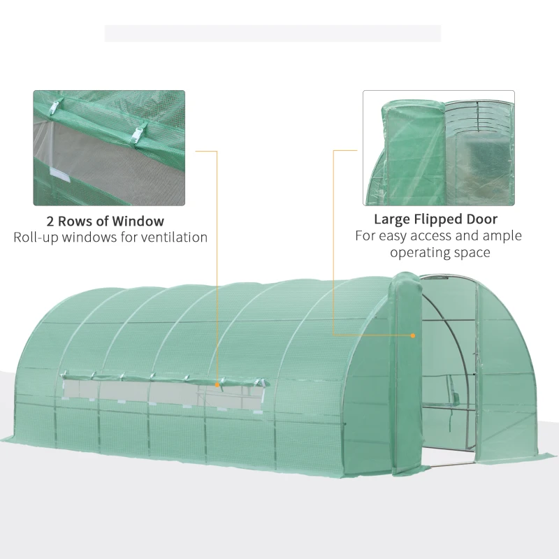 Outsunny Sera de Gradina Tunel pentru Cultivare Plante in PE, 600x300x200cm(m-6)