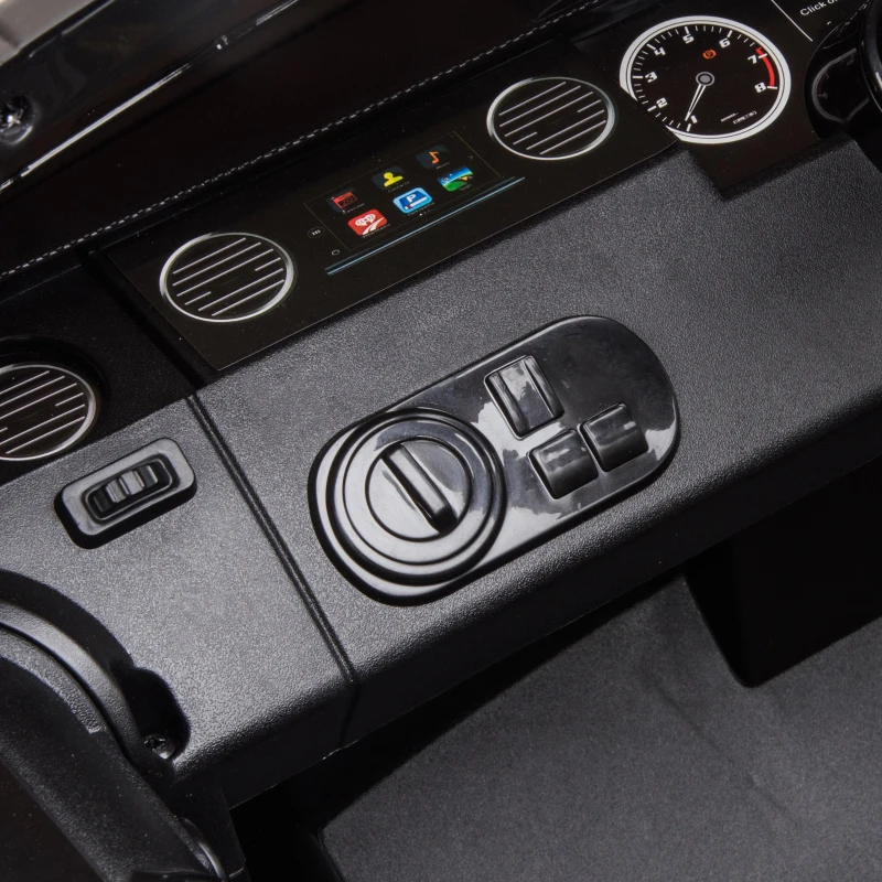 HOMCOM Coche Eléctrico para Niños de +3 Años Landrover con Licencia Control Remoto Batería 12V y 2 Motores Velocidad de 3-5 km/h 102,5x69x55,4 cm Negro